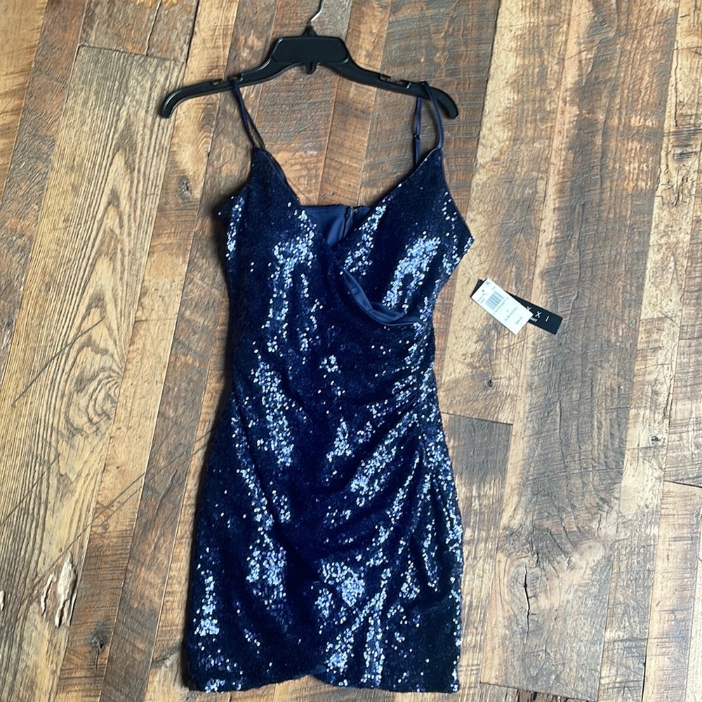 NWT navy blue sequin dress
